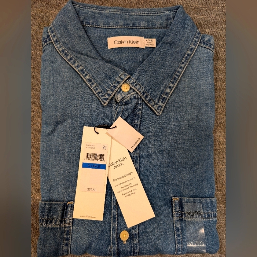 Calvin Klein Blue Casual Button Down Shirt